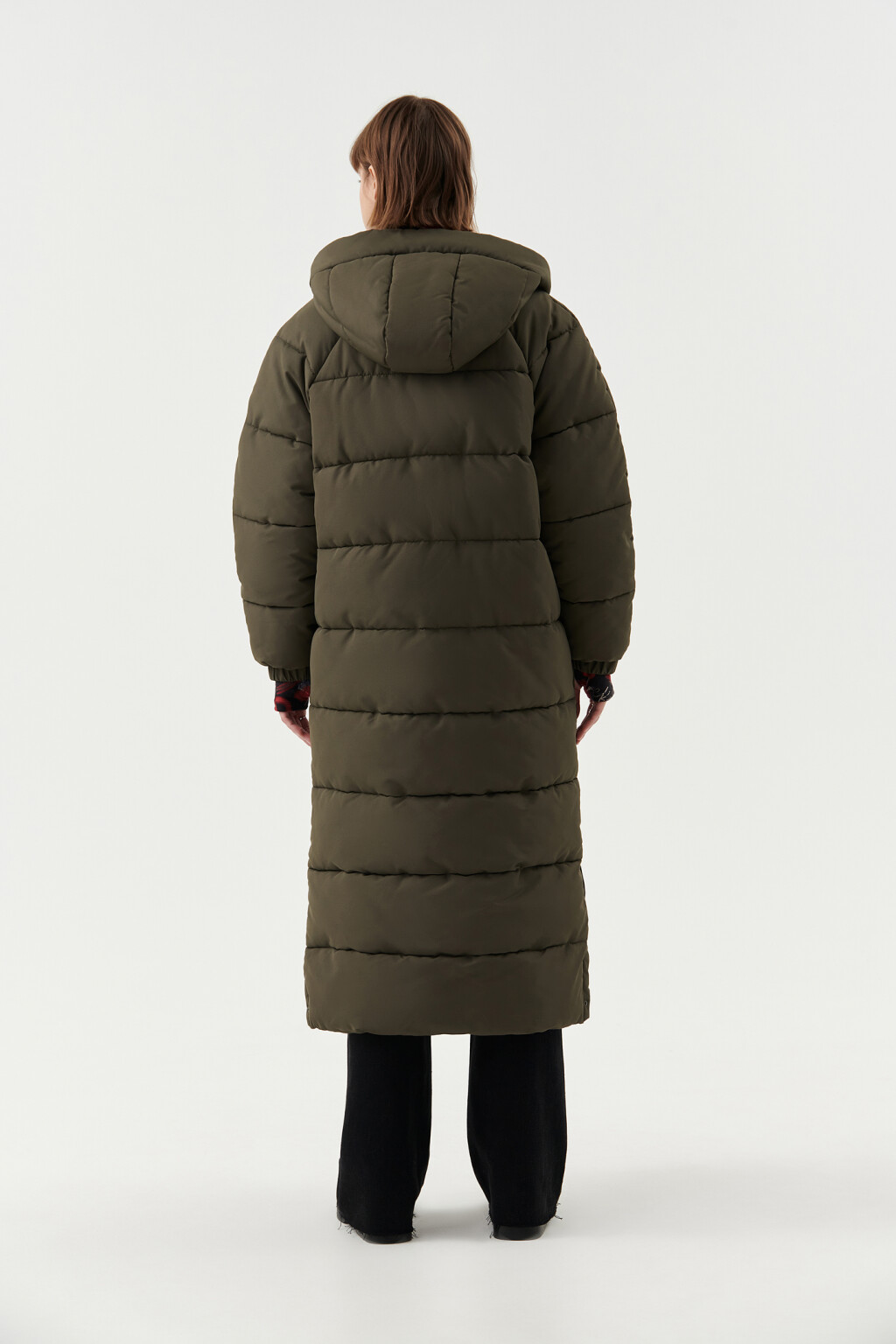 Пальто стеганое утепленное oversize - цвет зеленый - 2