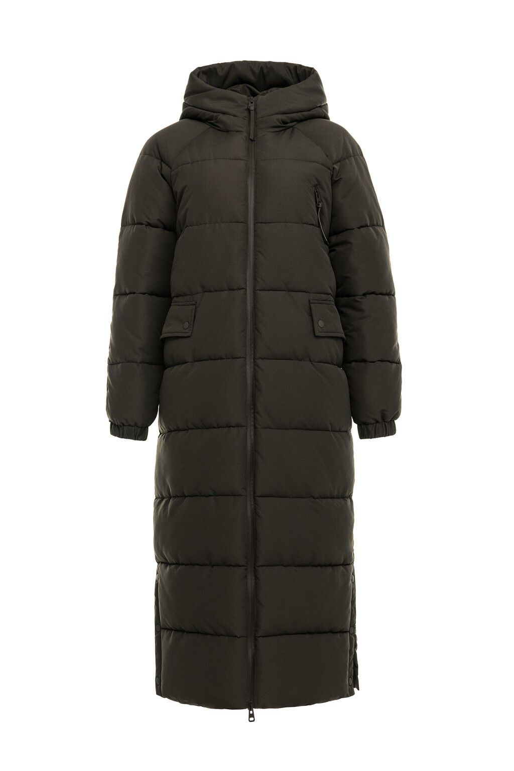 Пальто стеганое утепленное oversize - цвет зеленый - 8