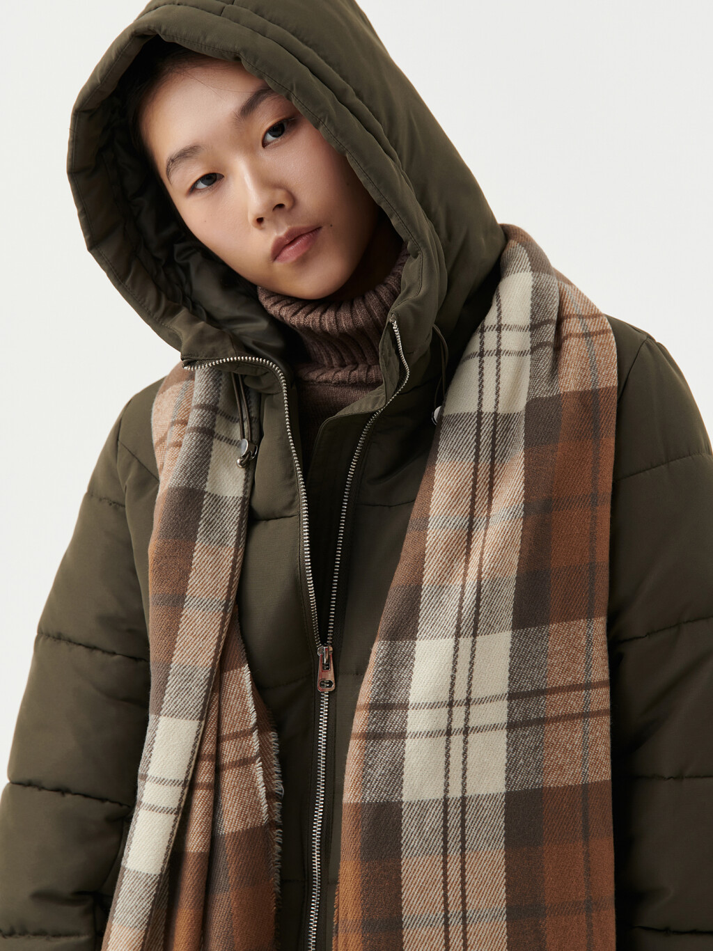 Куртка стеганая утепленная с капюшоном - цвет зеленый - 7