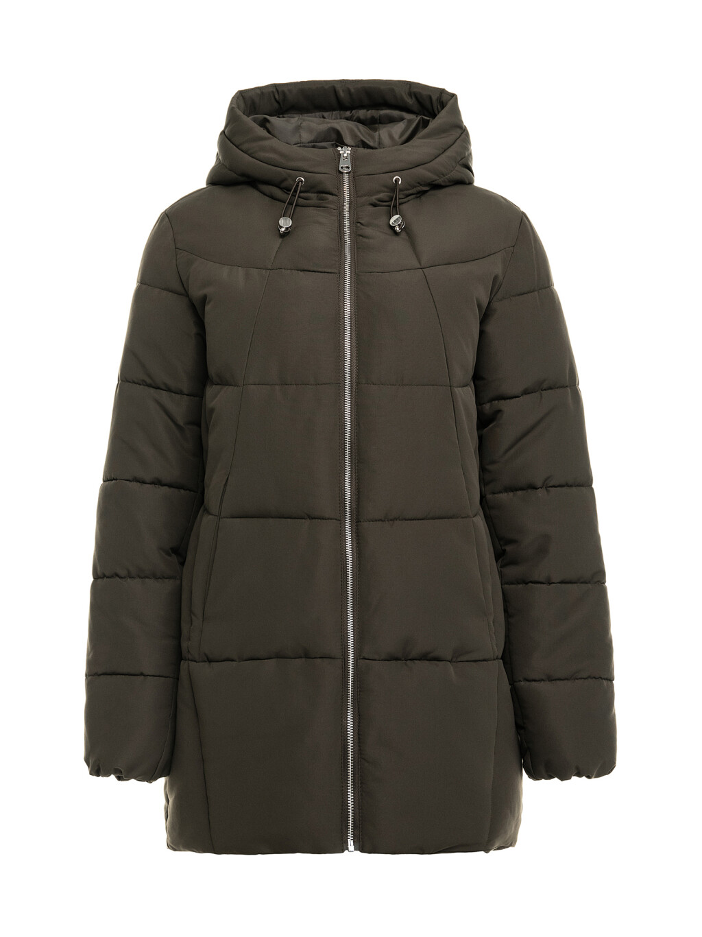 Куртка стеганая утепленная с капюшоном - цвет зеленый - 8