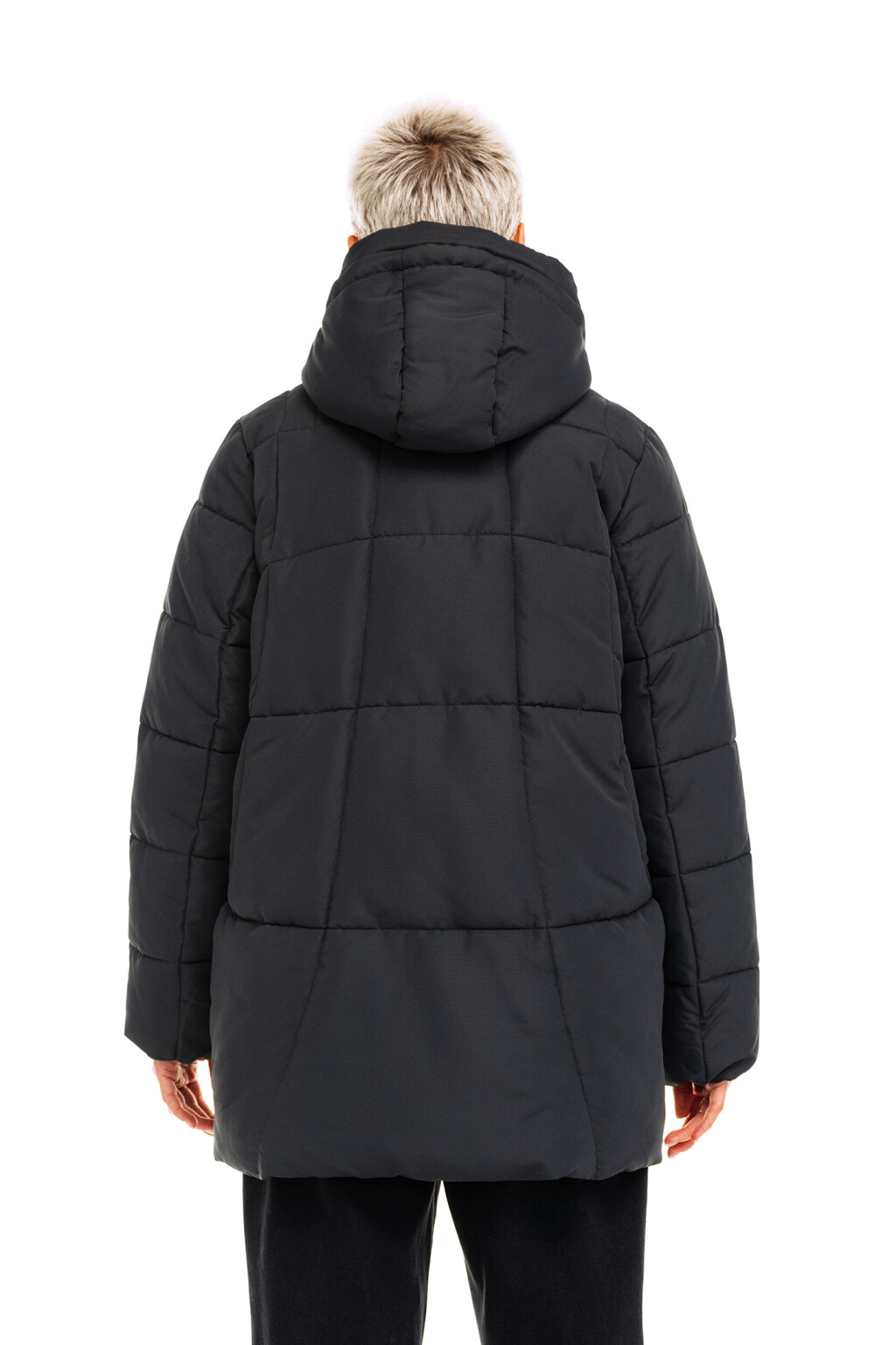 Куртка стеганая утепленная с капюшоном - цвет серый - 2