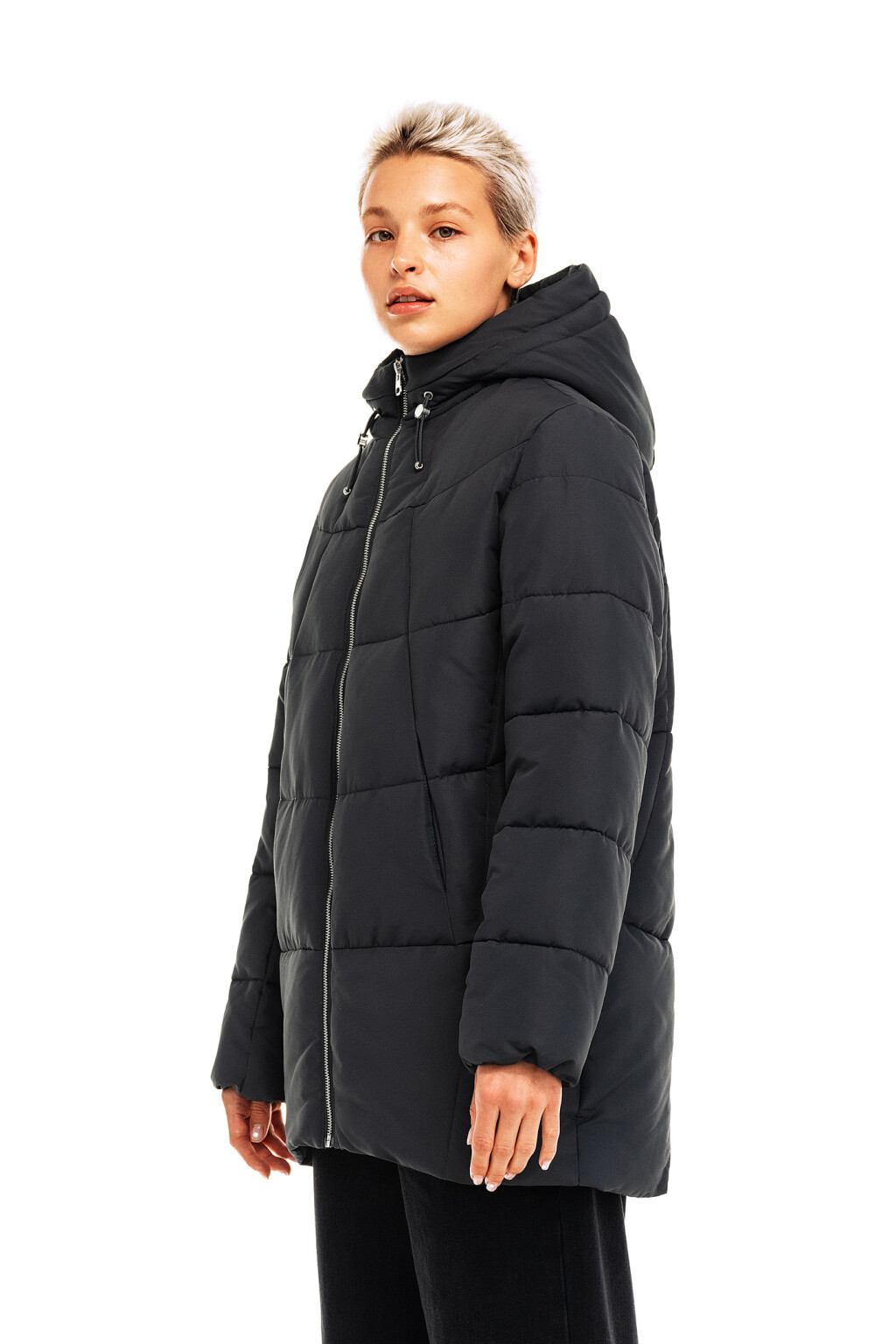 Куртка стеганая утепленная с капюшоном - цвет серый - 3