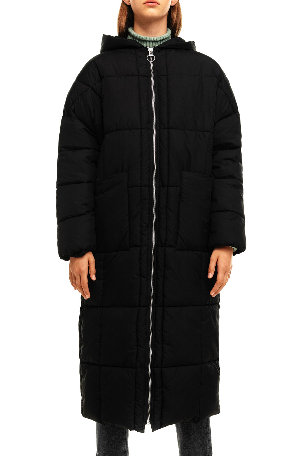 Пальто стеганое утепленное - цвет черный - 5