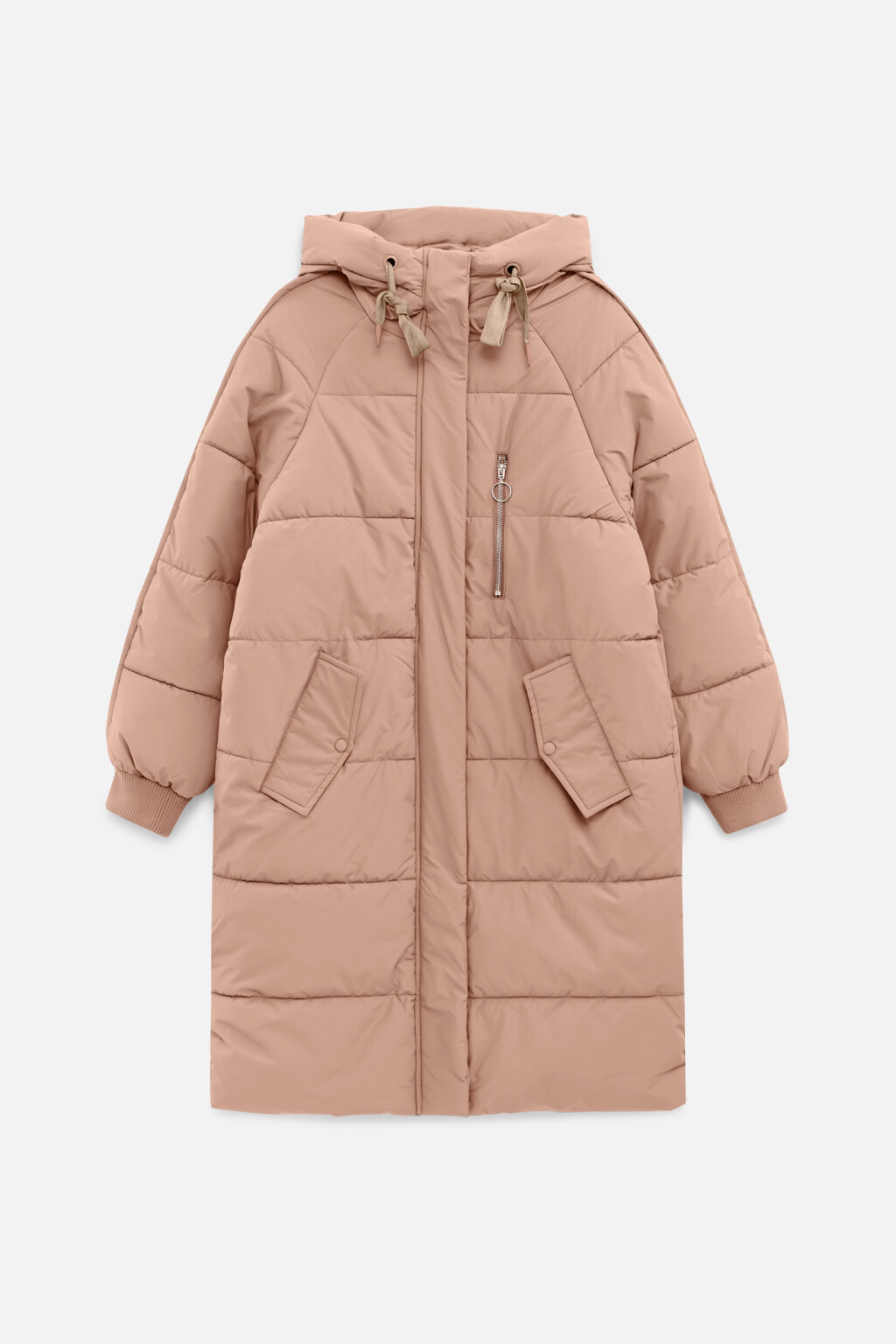 Пуховик удлиненный стеганый с капюшоном - цвет розовый - 7