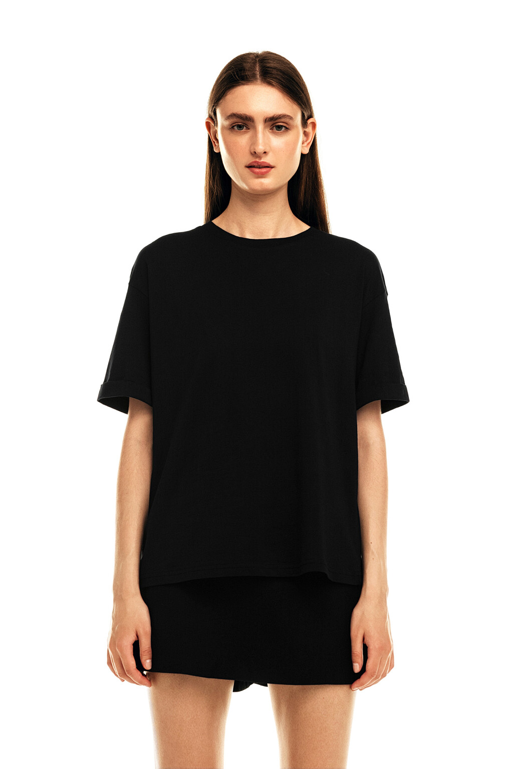 Футболка хлопковая oversize - цвет черный - 1