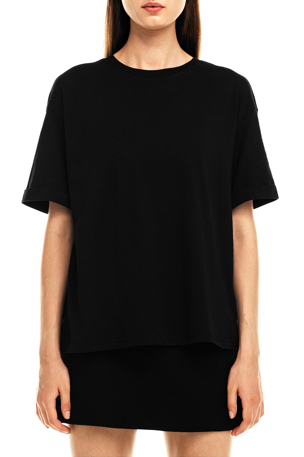 Футболка хлопковая oversize - цвет черный - 5