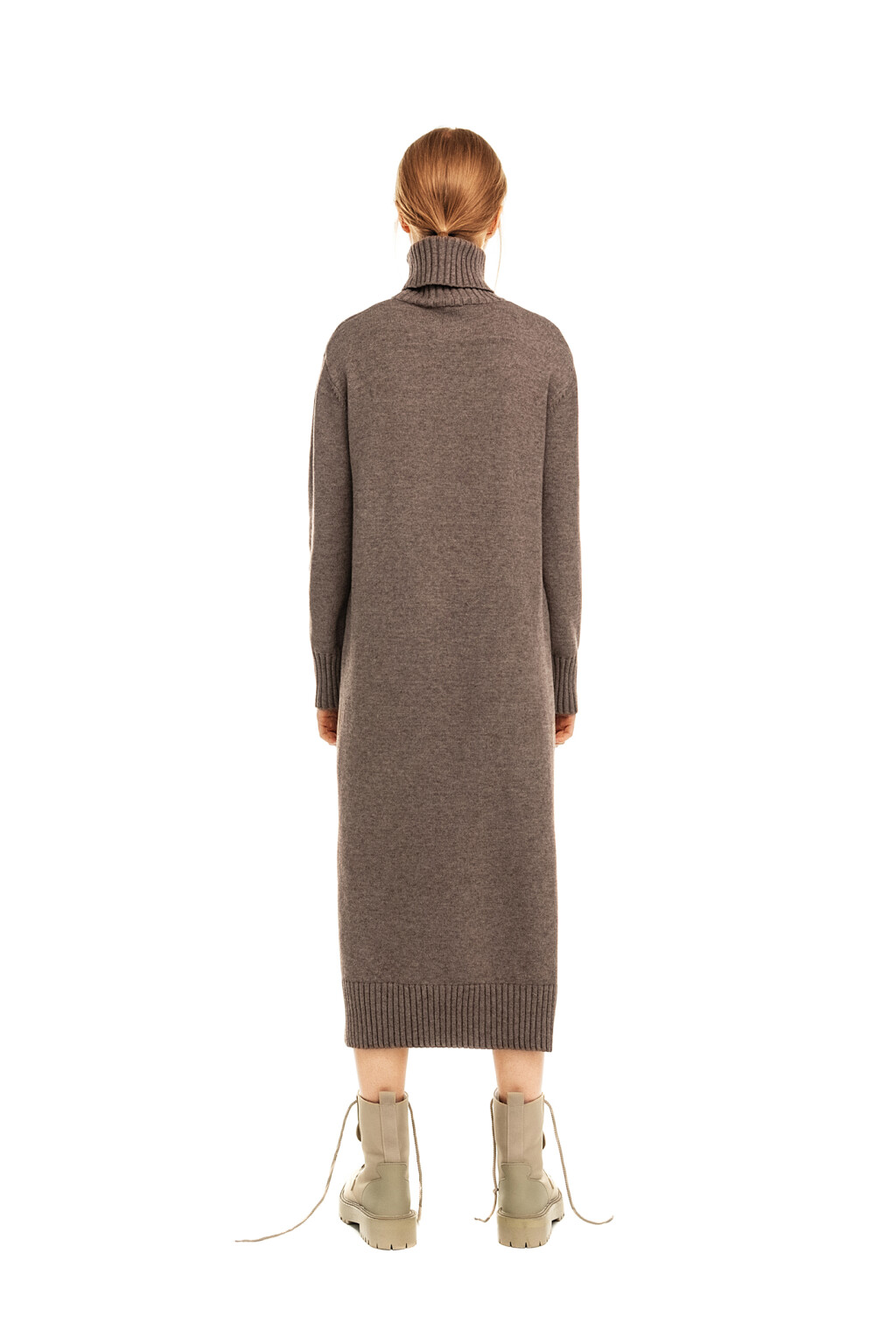 Платье-свитер миди - цвет бежевый - 2