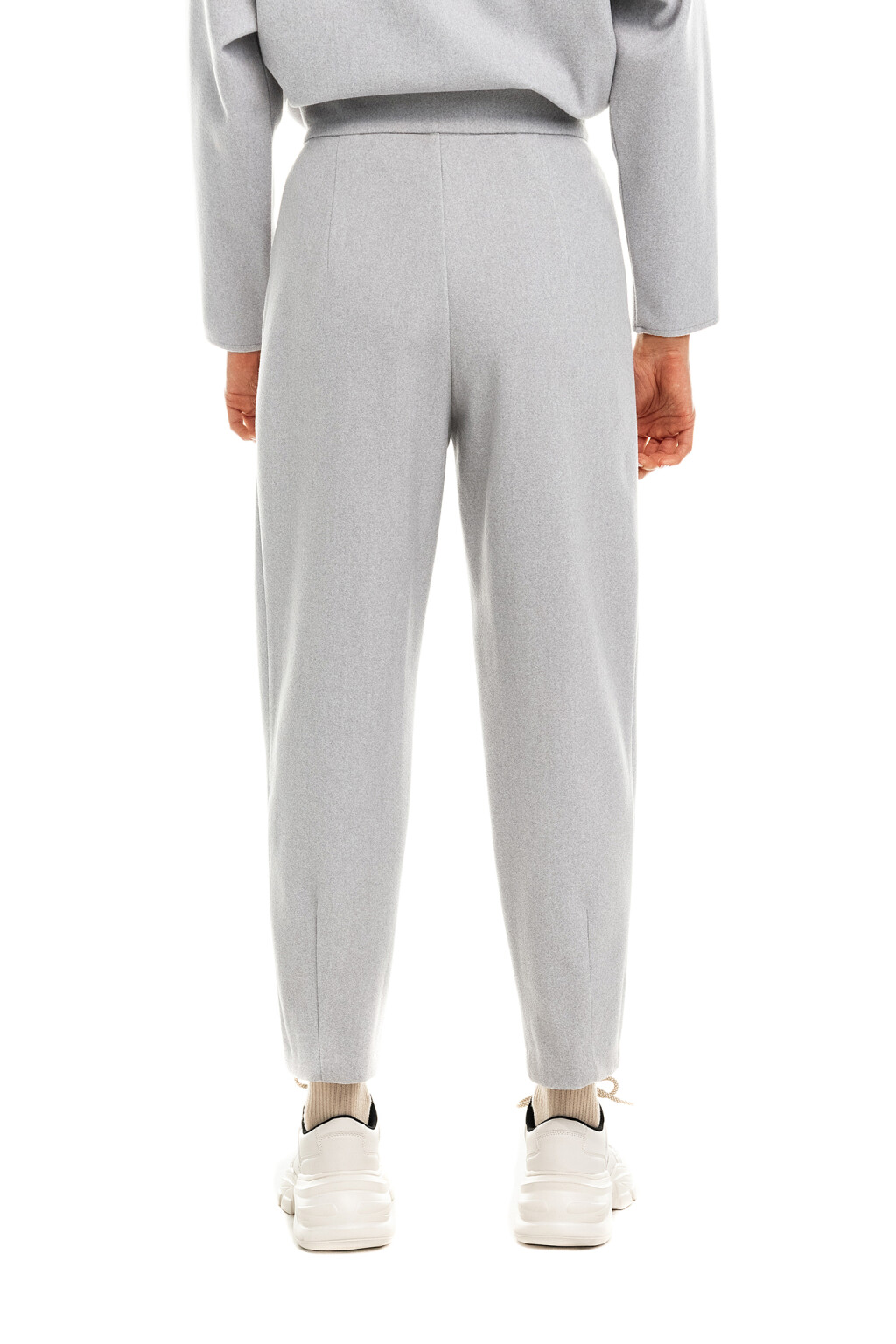 Брюки-бананы из фетра - цвет серый - 2