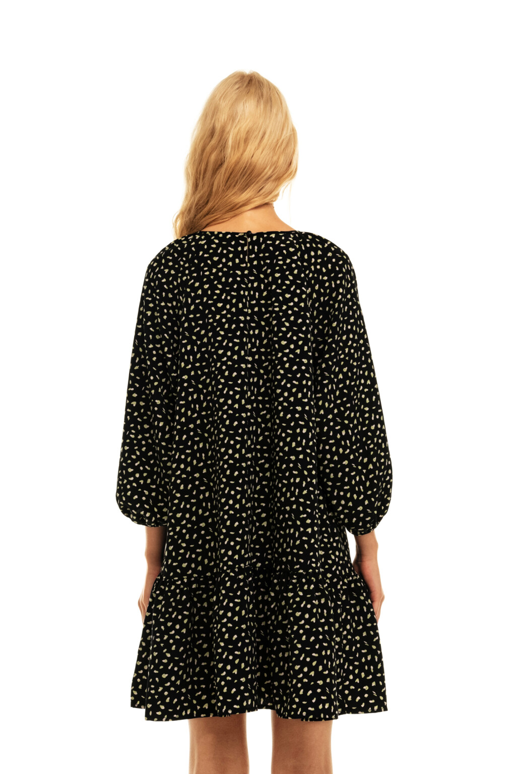 Платье oversize с воланом по нижнему краю - цвет зеленый - 2