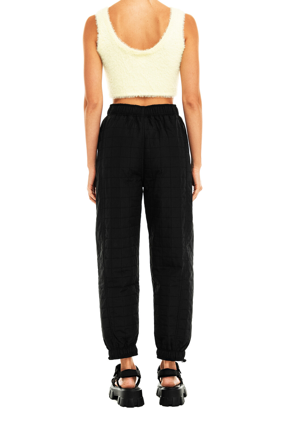 Брюки утепленные стеганые - цвет черный - 2