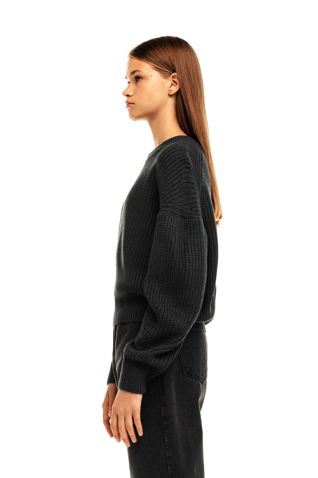 Свитер oversize с объемными рукавами - цвет серый - 3