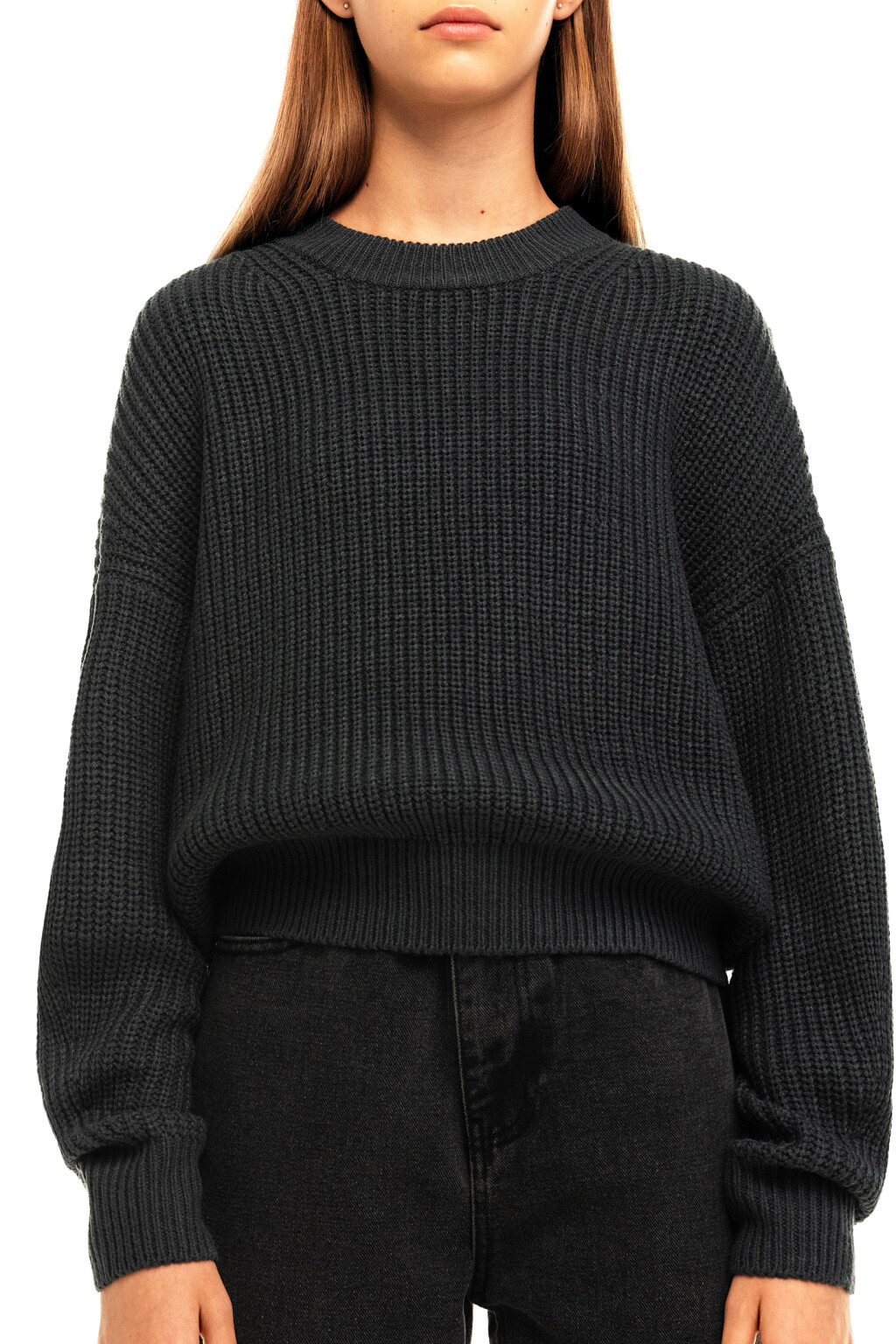 Свитер oversize с объемными рукавами - цвет серый - 5