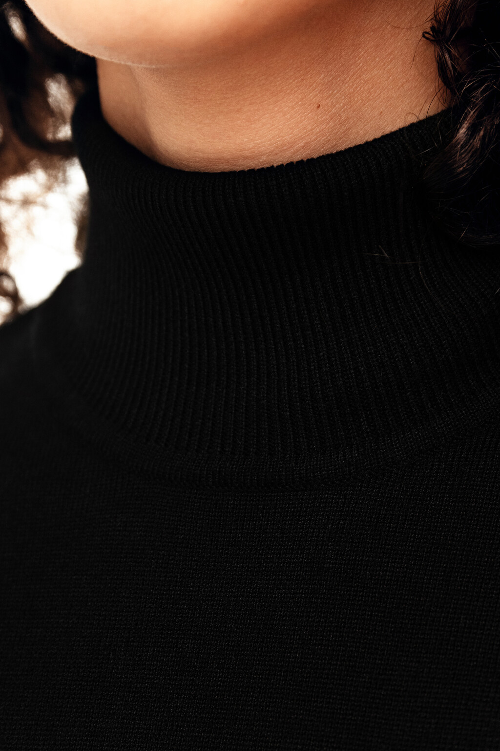 Водолазка трикотажная oversize - цвет черный - 2