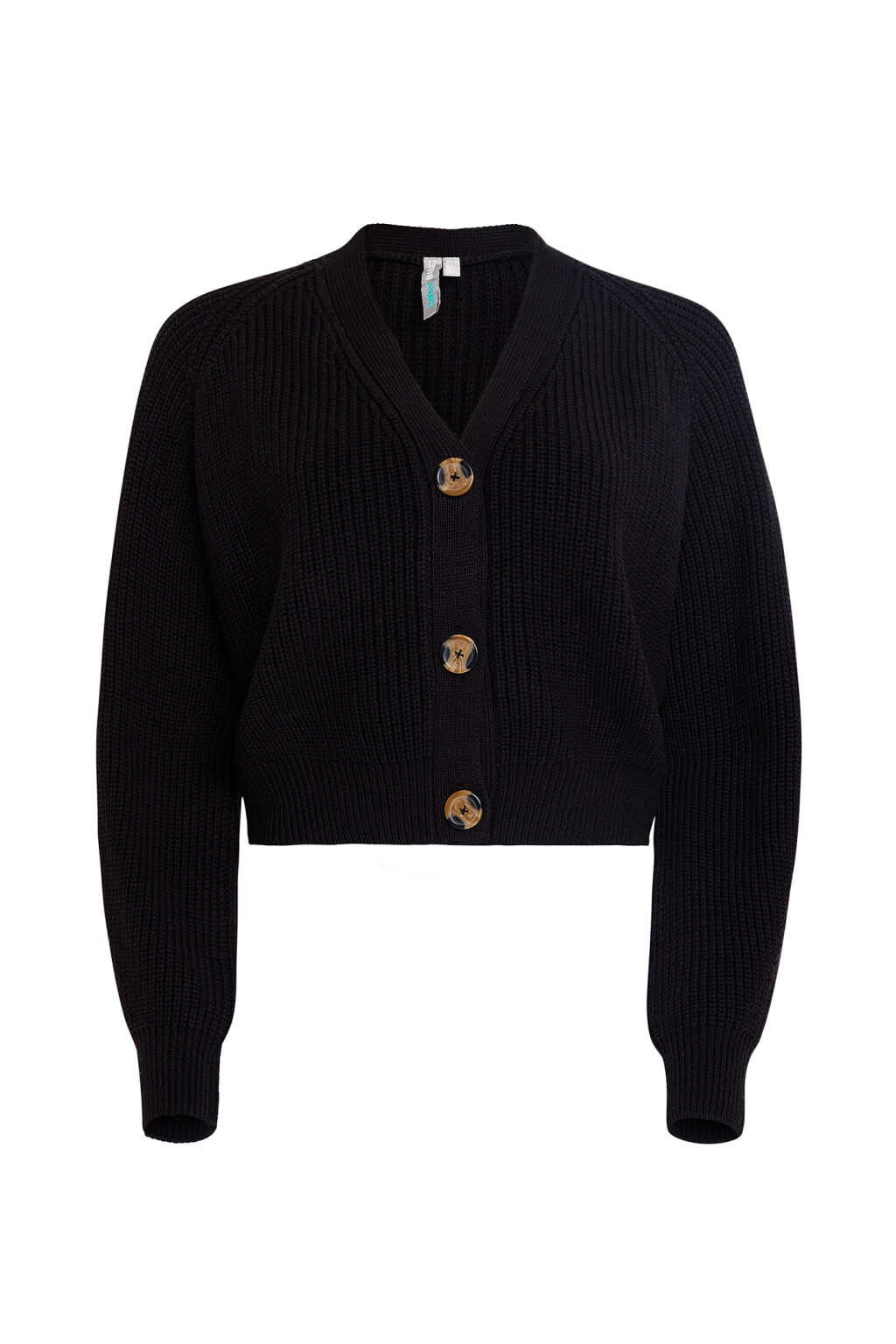 Кардиган вязаный на пуговицах - цвет черный - 7