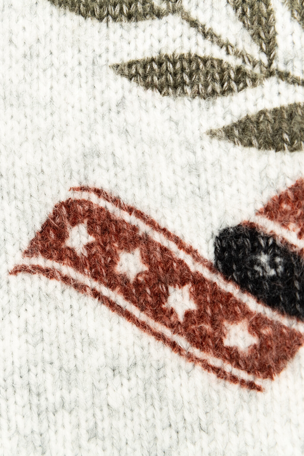 Свитер вязаный с принтом - цвет серый - 6