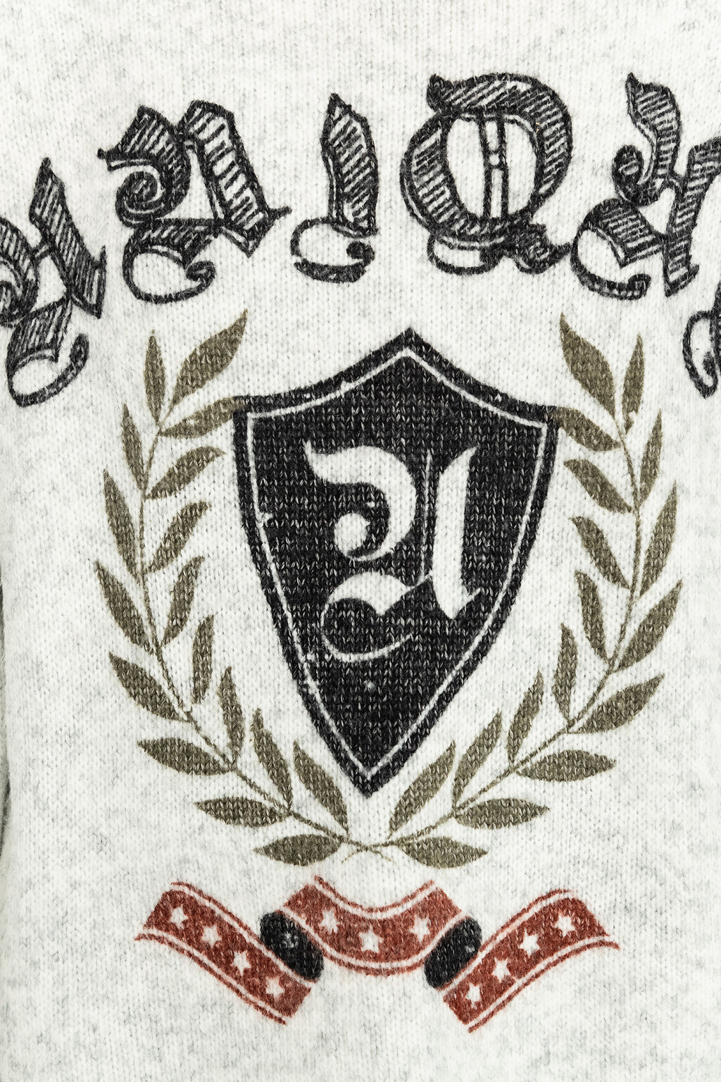 Свитер вязаный с принтом - цвет серый - 7