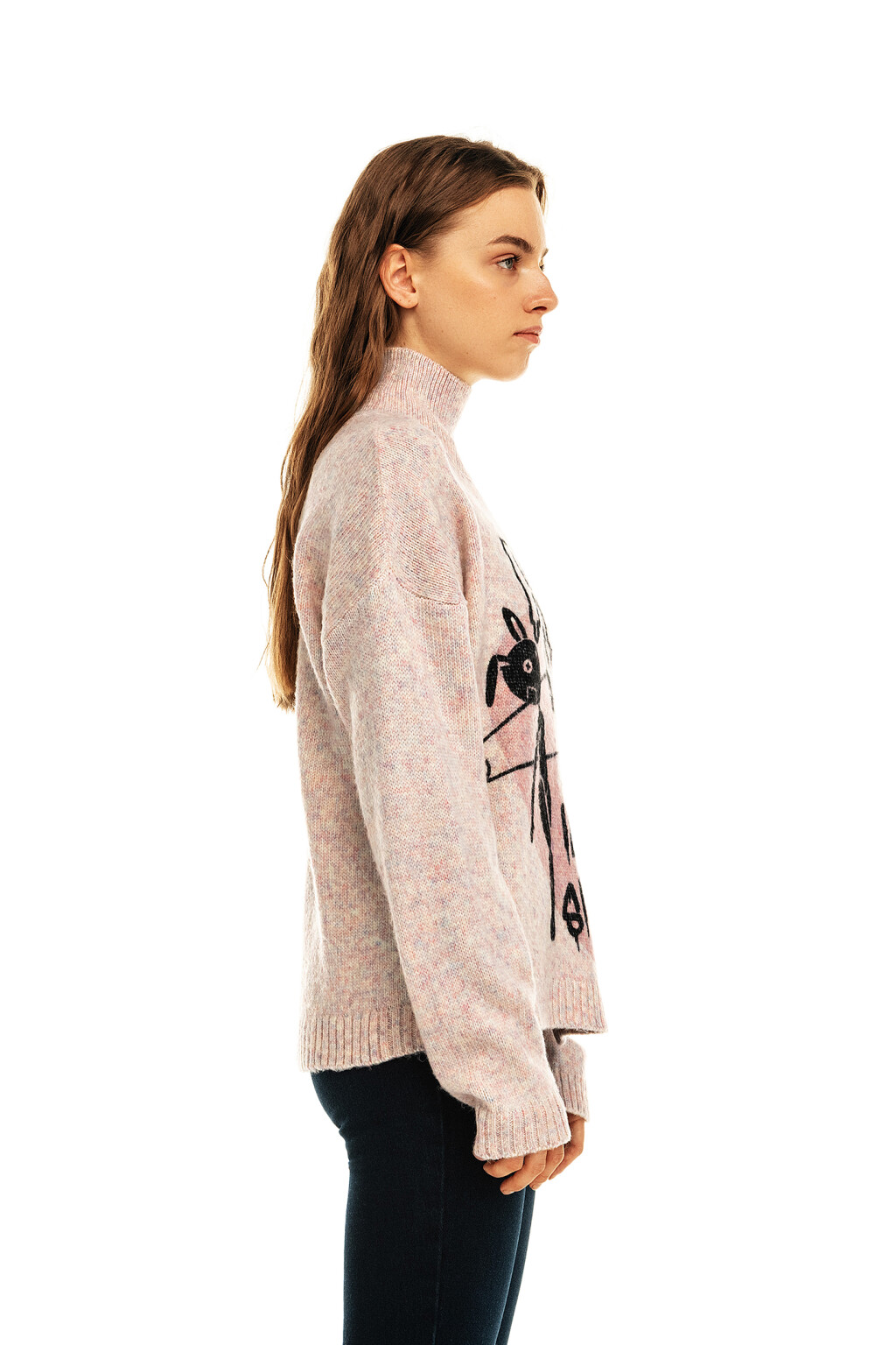 Свитер вязаный с принтом - цвет мультиколор - 3