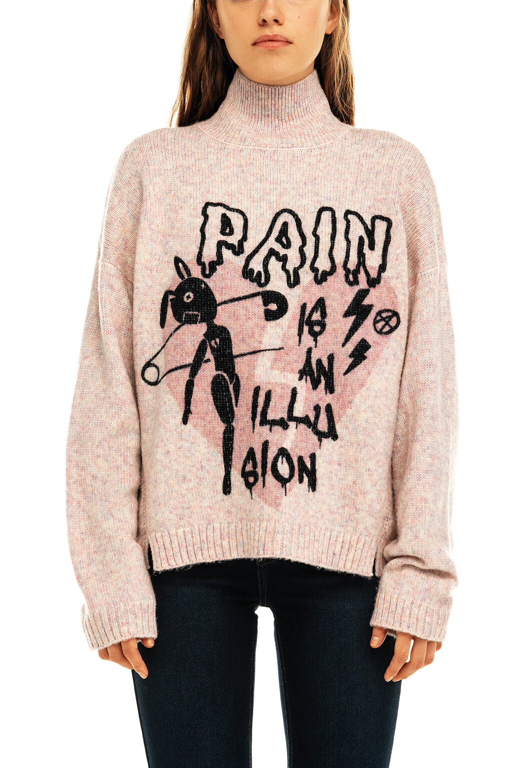 Свитер вязаный с принтом - цвет мультиколор - 5