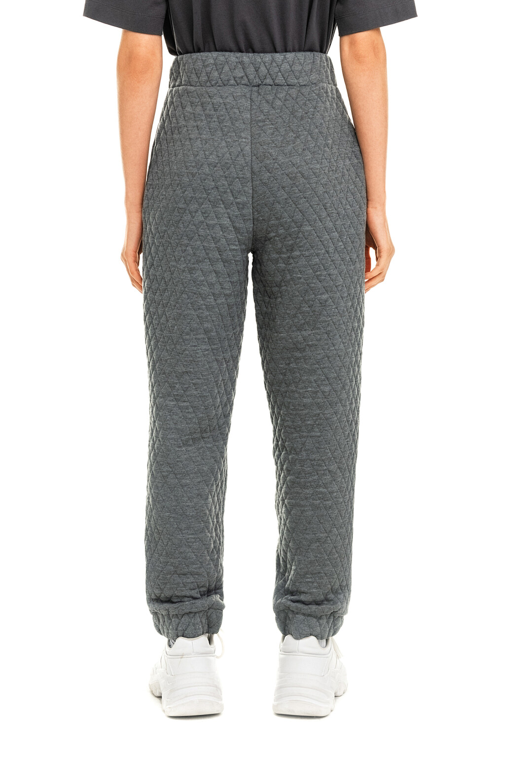 Брюки-джоггеры утепленные стеганые - цвет серый - 2