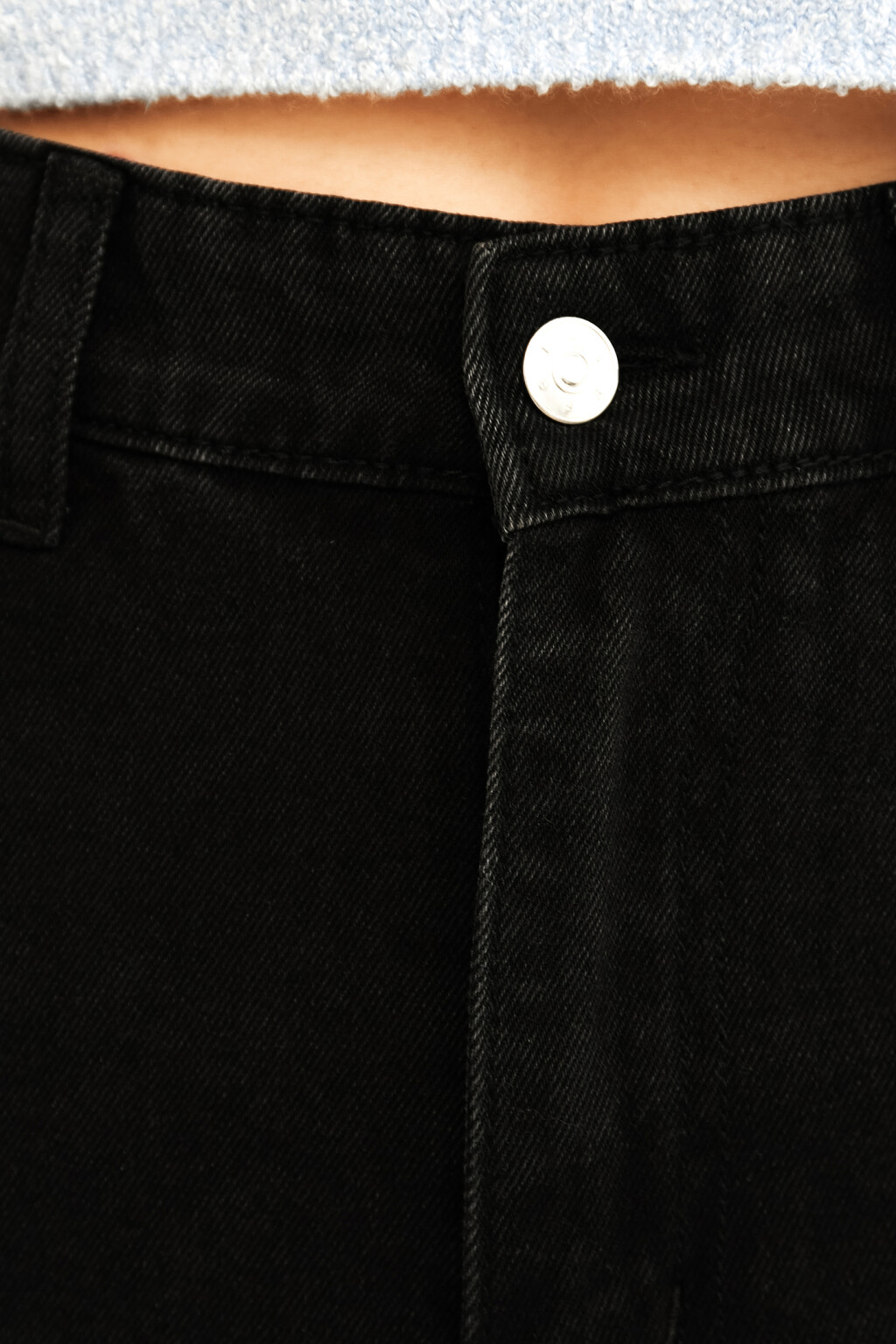 Юбка джинсовая с необработанным нижним краем - цвет черный - 5