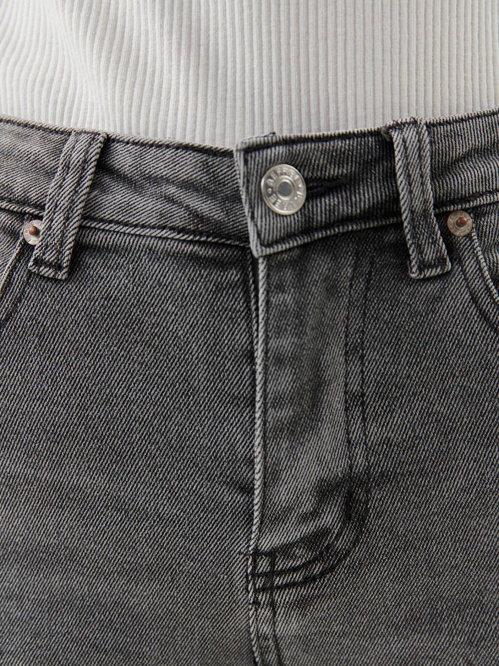 Джинсы skinny с рваными деталями - цвет серый - 3