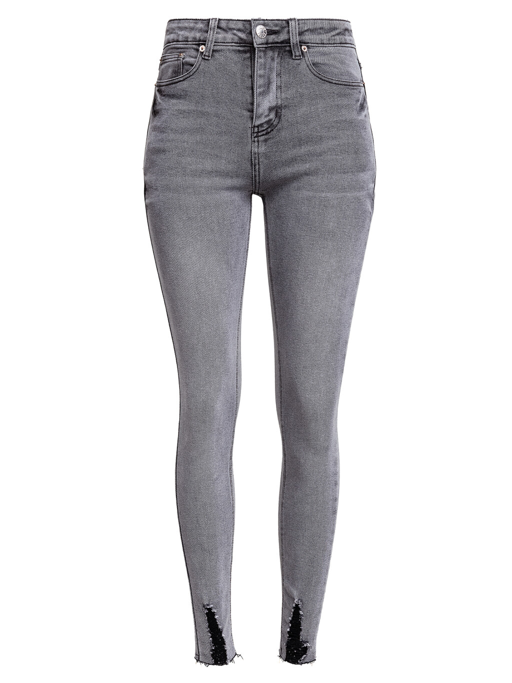 Джинсы skinny с рваными деталями - цвет серый - 8