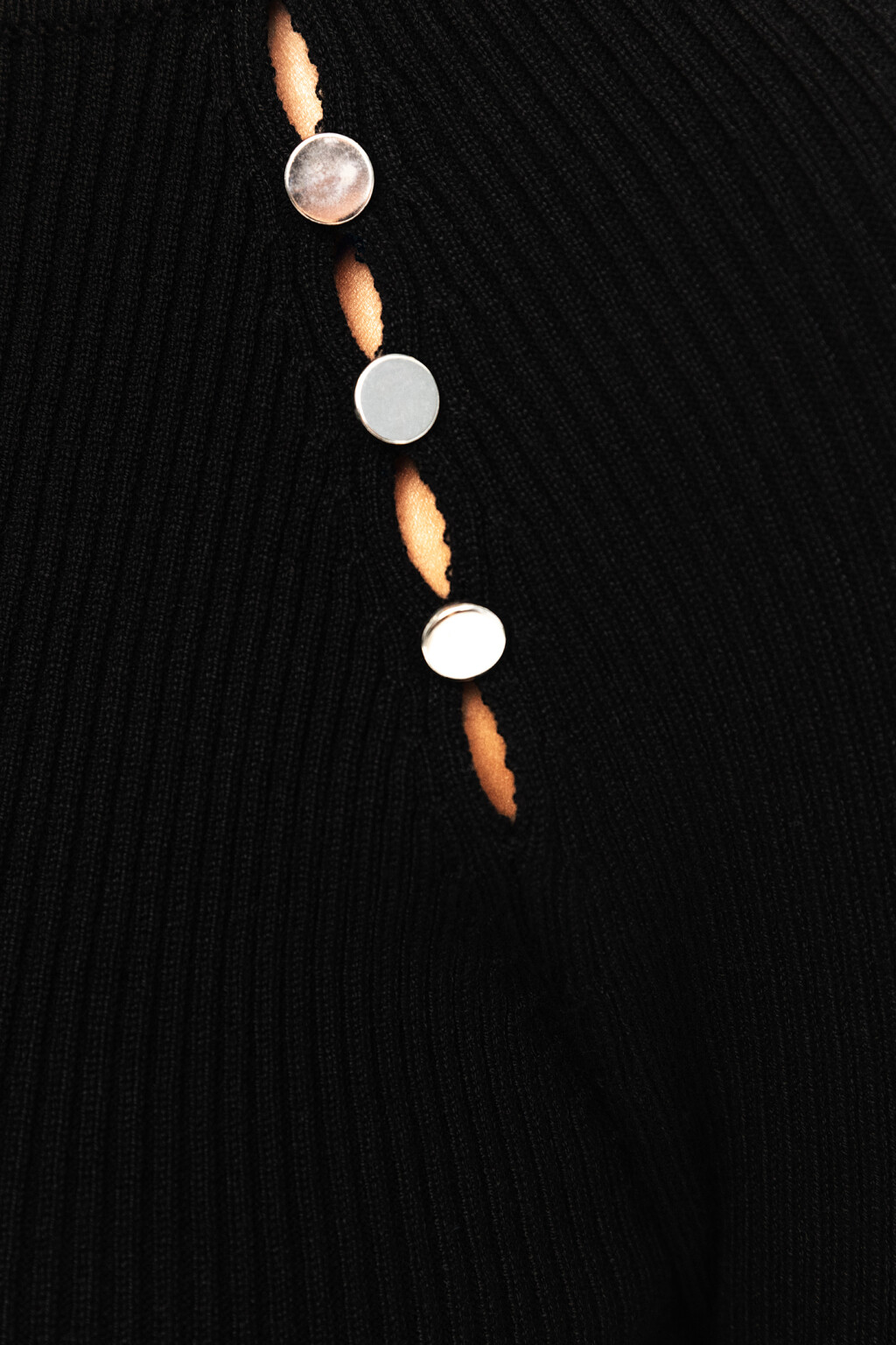 Джемпер облегающий с разрезами спереди - цвет черный - 6