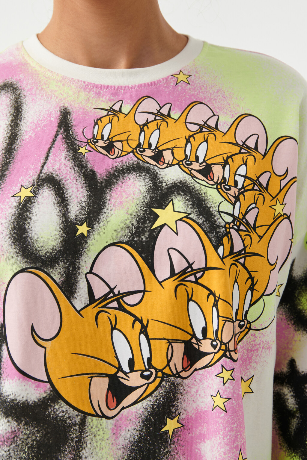 Лонгслив хлопковый с принтом том и джерри - цвет бежевый - 6