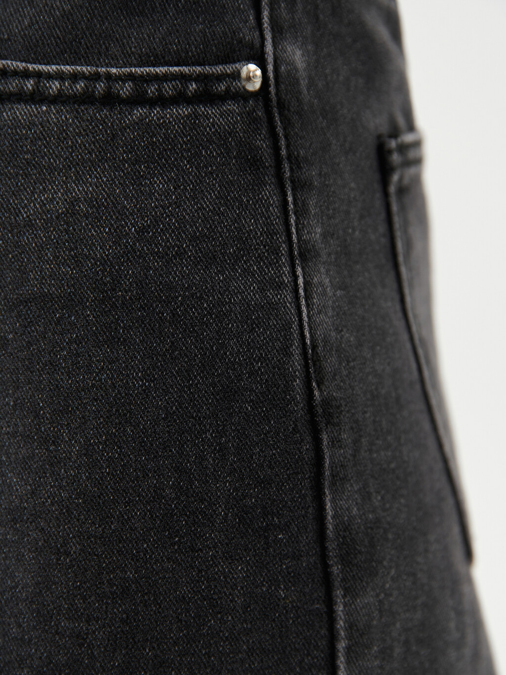 Джинсы широкие с двойным поясом - цвет серый - 5