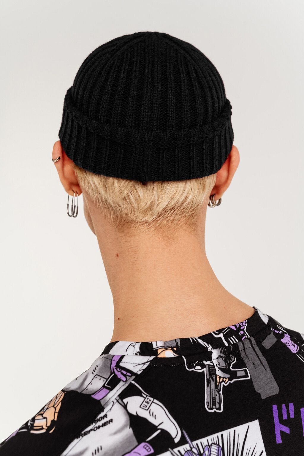 шапка мужская  - цвет черный - 3