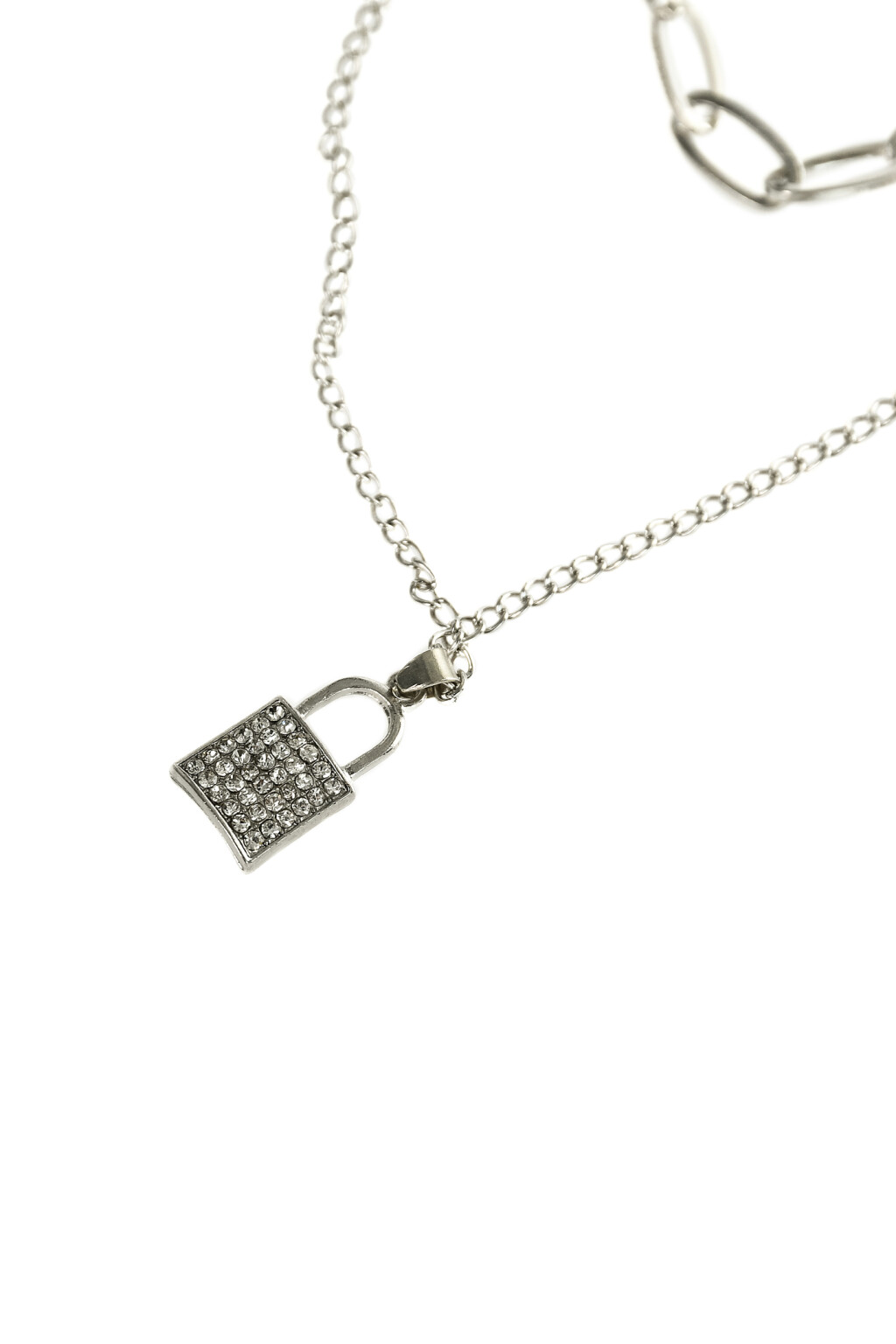 Ожерелье из двух цепочек с кулоном - цвет серый - 2