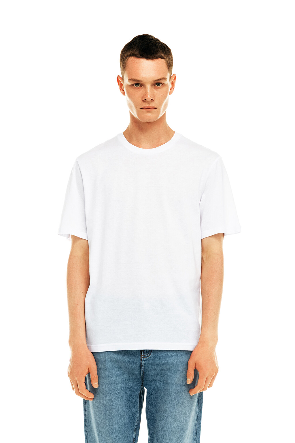 Футболка хлопковая свободного кроя - цвет белый - 1
