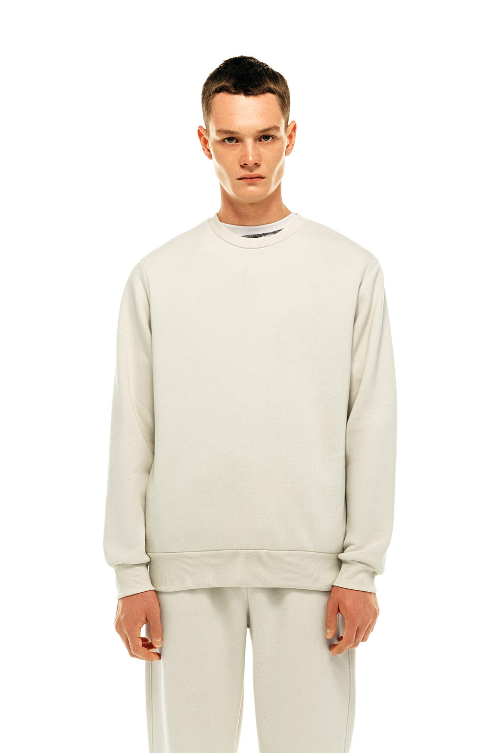 Свитшот хлопковый oversize - цвет белый - 4