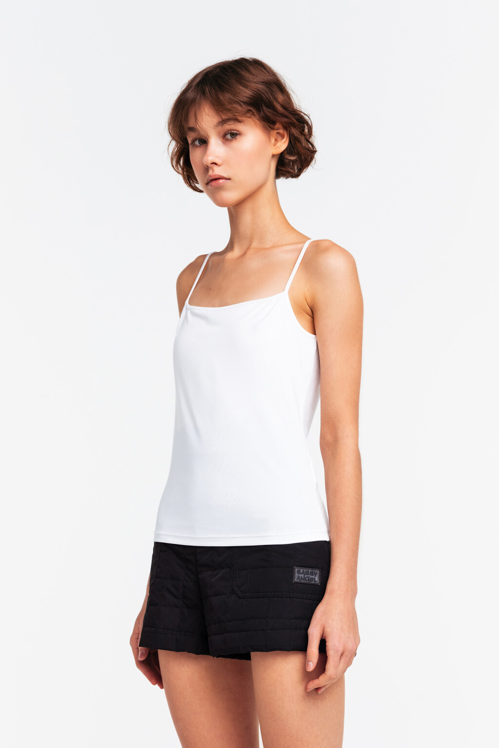 Майка спортивная на тонких бретелях - цвет белый - 3