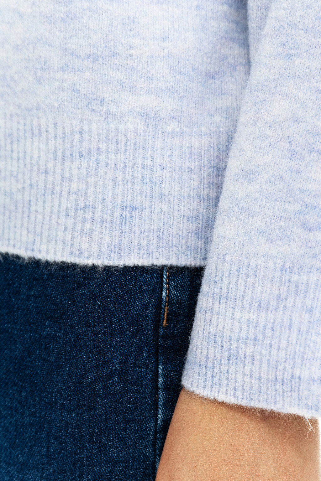 Свитер oversize с широкими рукавами - цвет голубой - 3