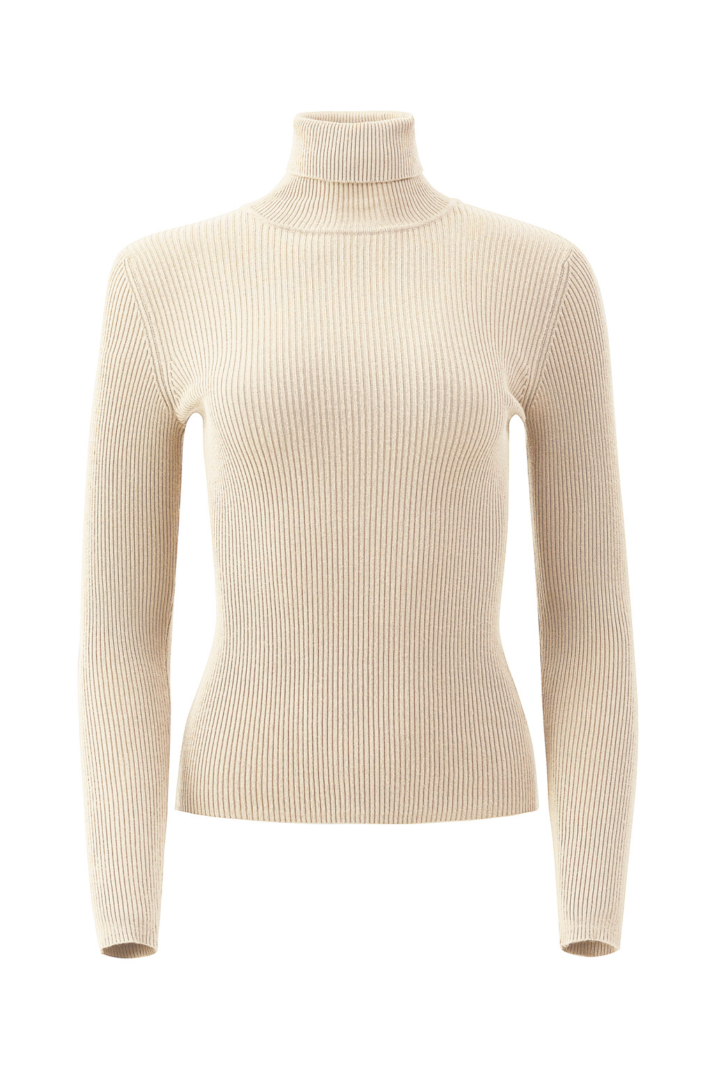водолазка вязаная в рубчик - цвет бежевый - 8