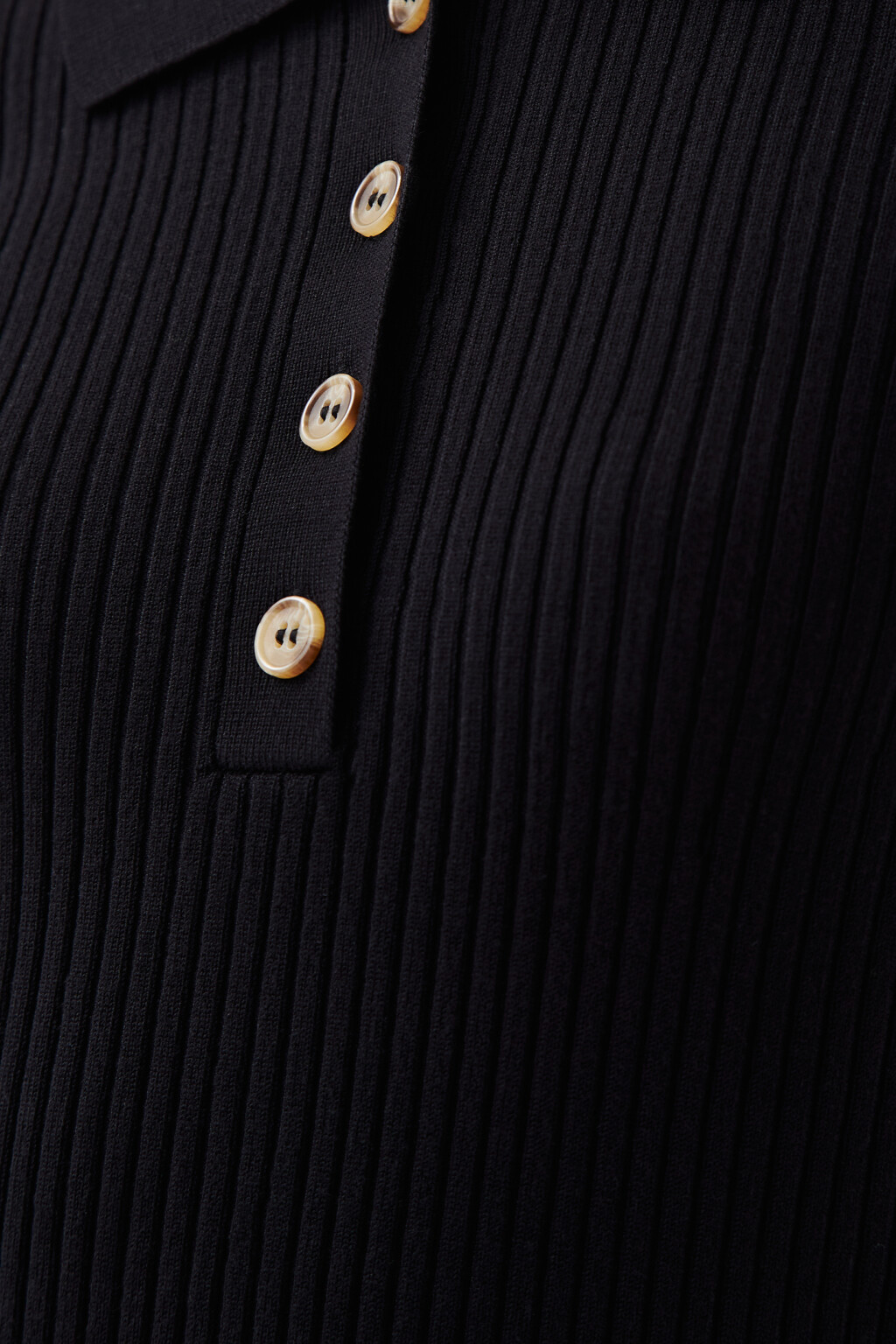 Джемпер-поло в рубчик - цвет черный - 5