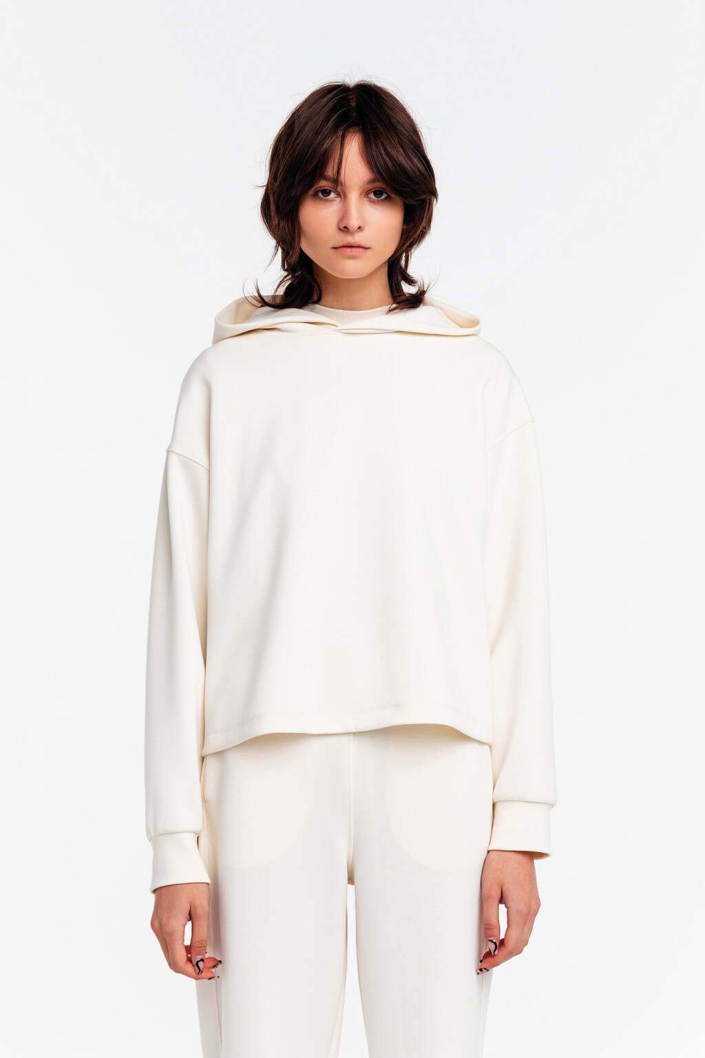 Худи трикотажная oversize - цвет бежевый - 4