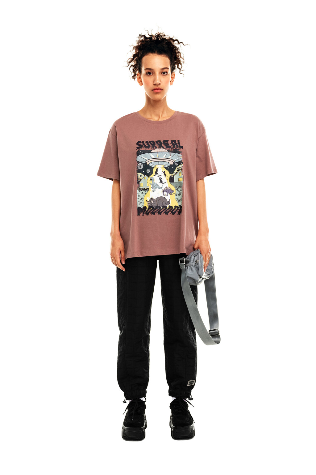 Футболка хлопковая oversize с хоррор-принтом - цвет красный - 6