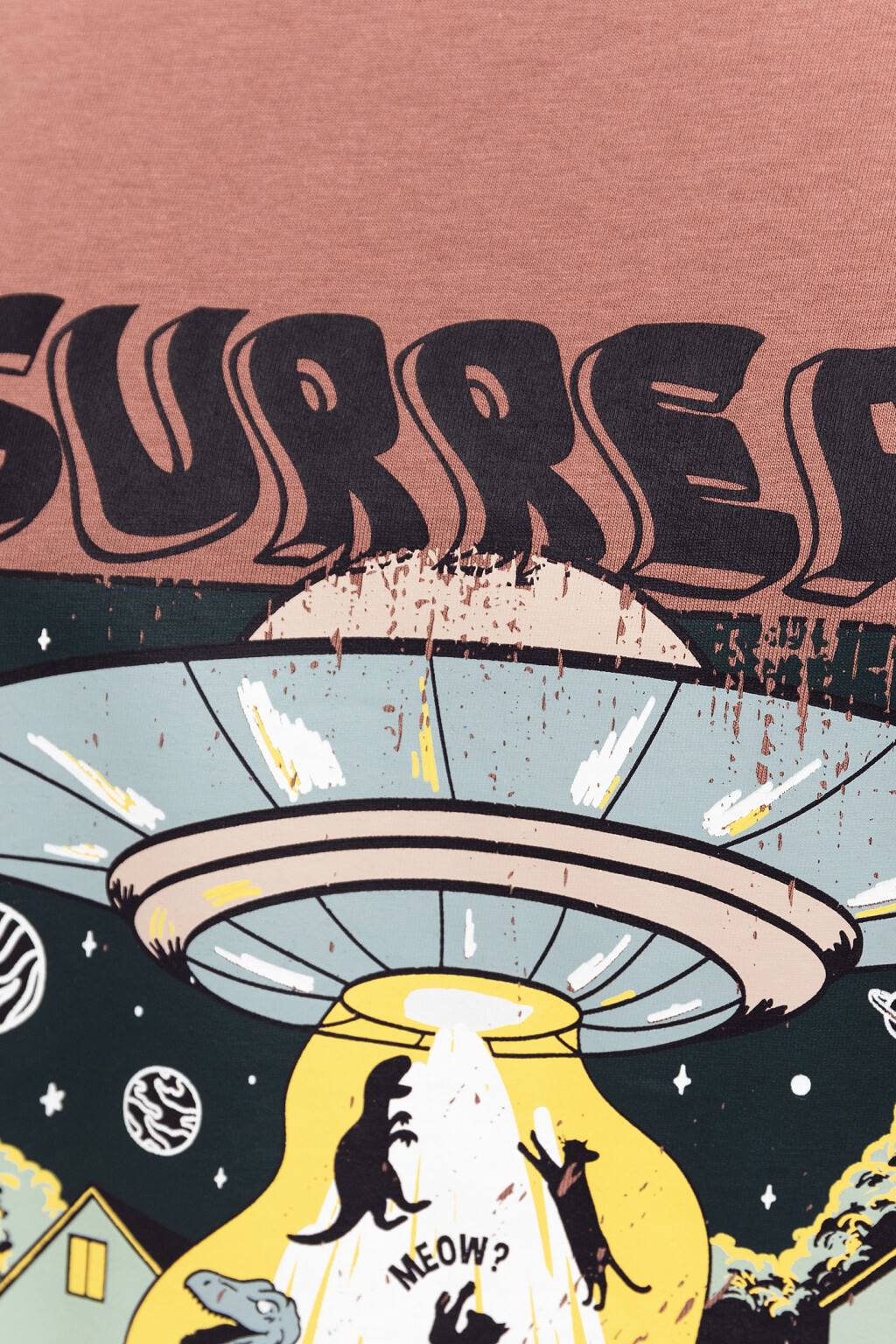 Футболка хлопковая oversize с хоррор-принтом - цвет красный - 3