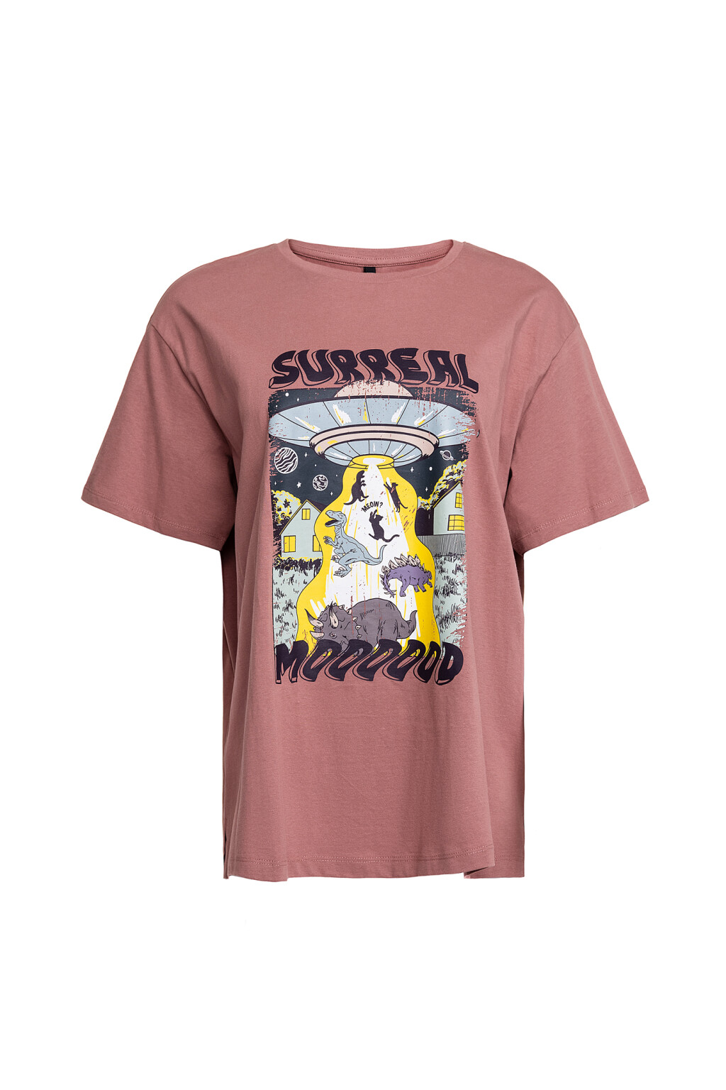 Футболка хлопковая oversize с хоррор-принтом - цвет красный - 4