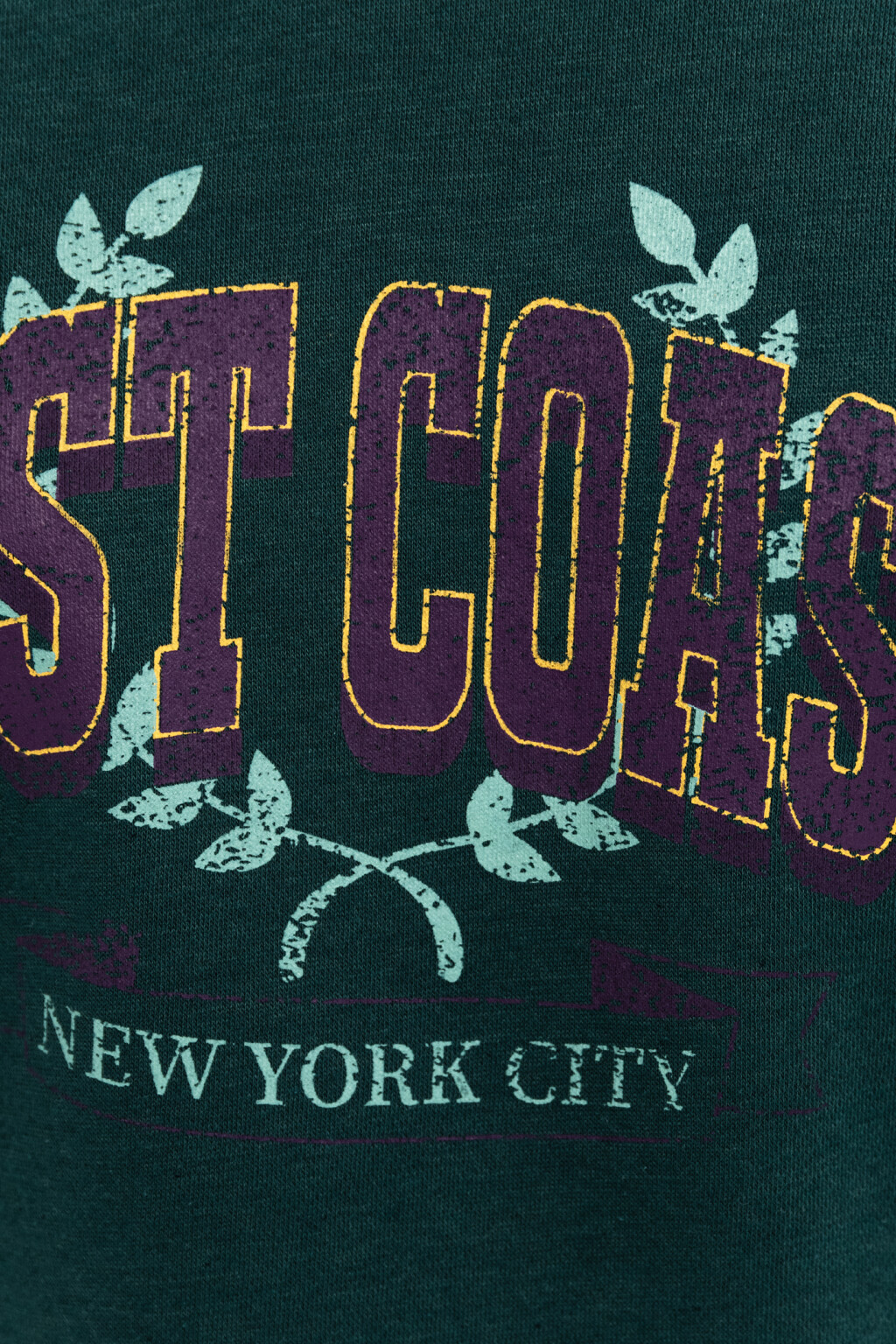 Свитшот хлопковый утепленный с надписью - цвет зеленый - 6