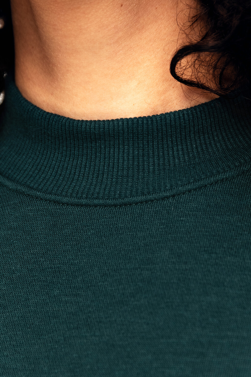 Свитшот хлопковый утепленный с надписью - цвет зеленый - 3