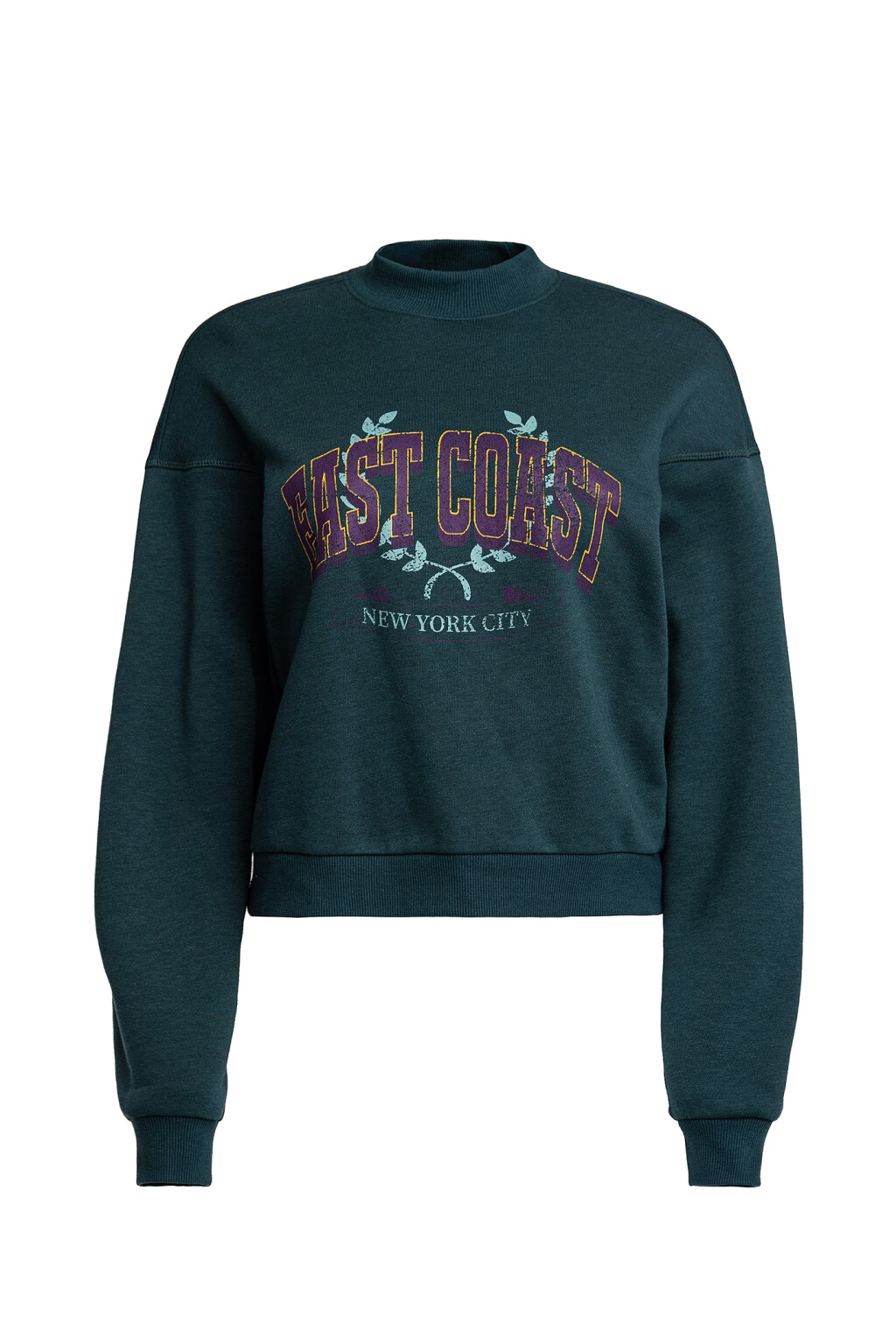 Свитшот хлопковый утепленный с надписью - цвет зеленый - 7