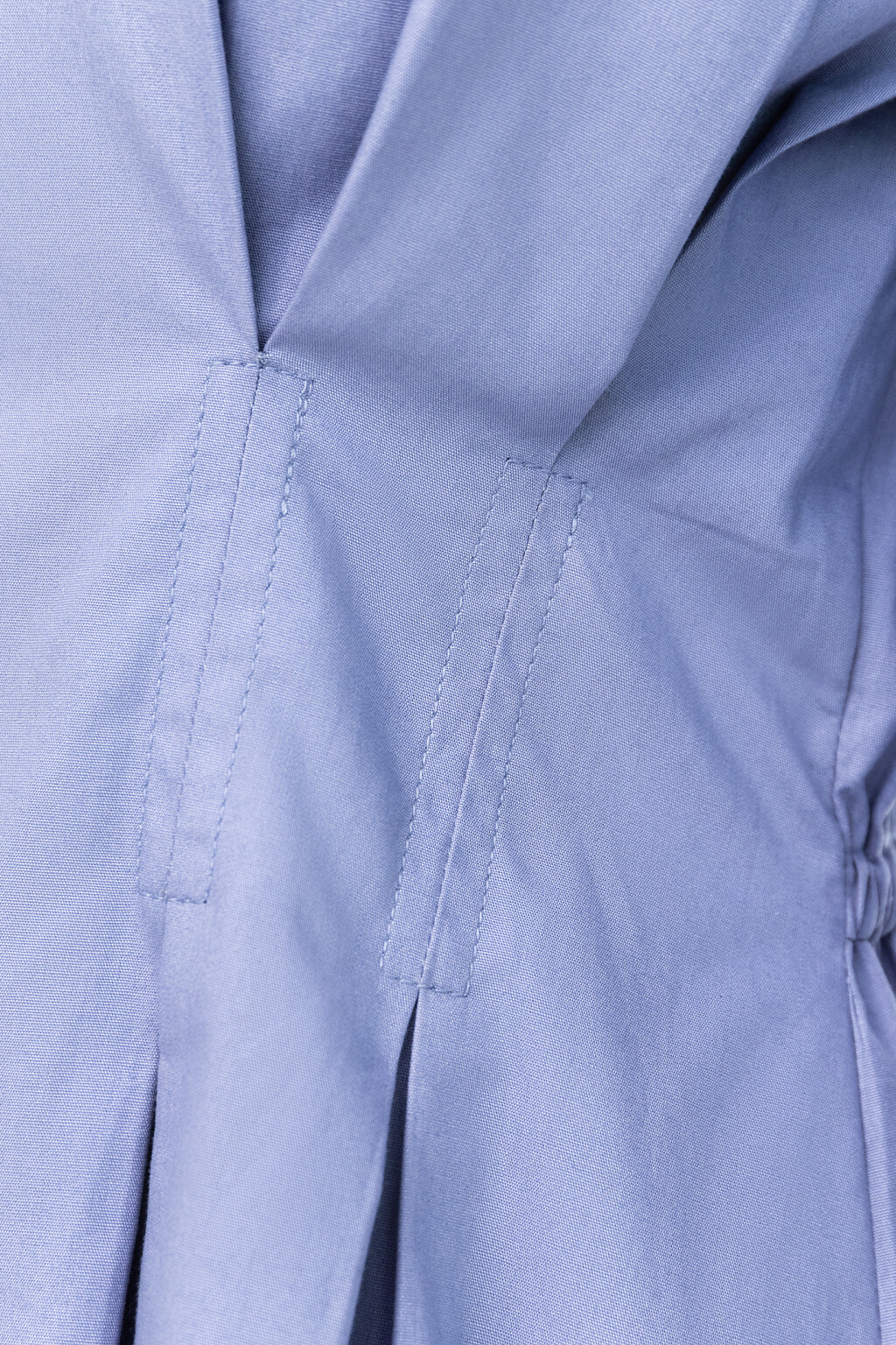 Платье-рубашка хлопковое с широкими манжетами - цвет голубой - 5