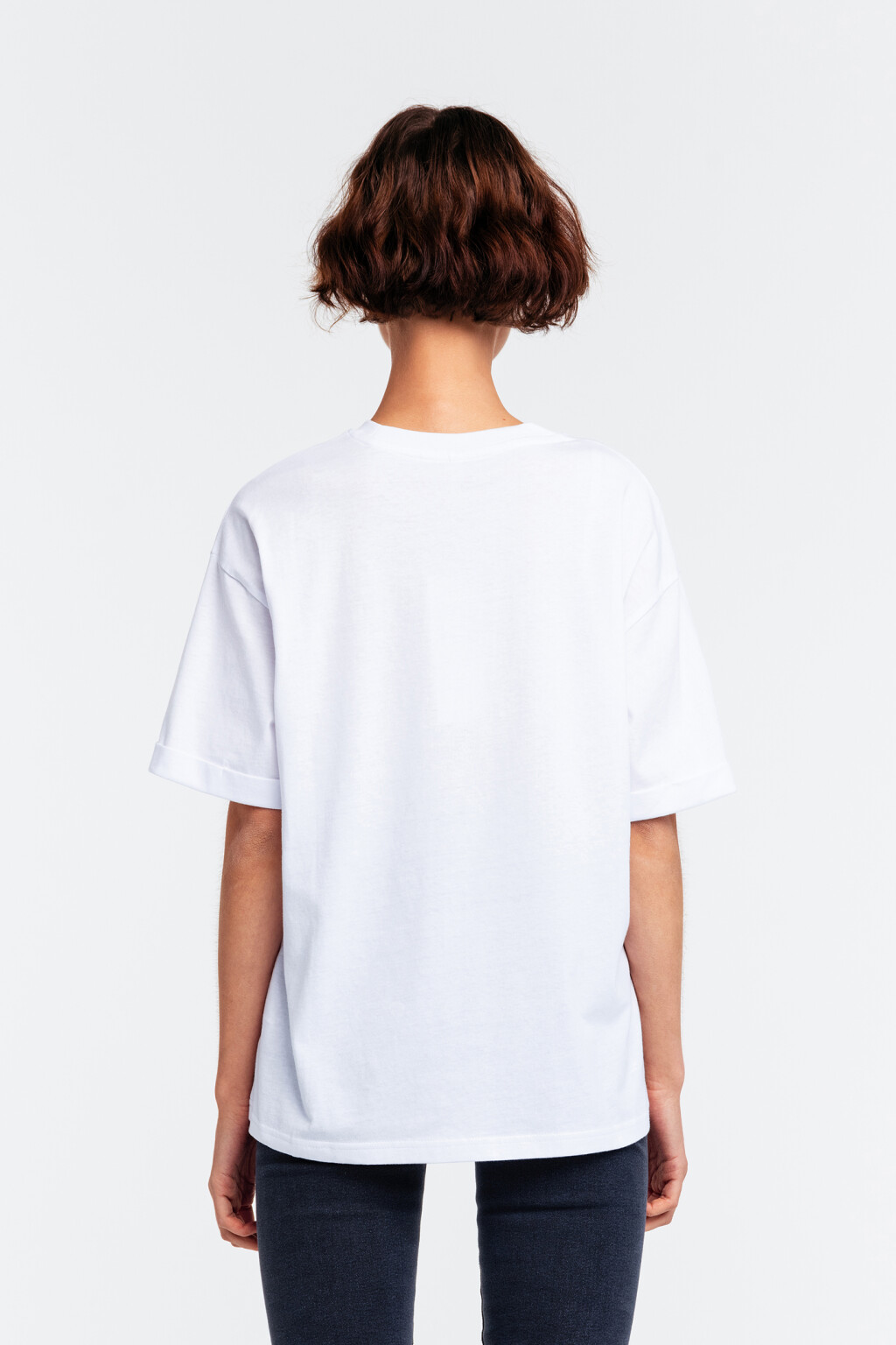 Футболка хлопковая oversize - цвет белый - 2