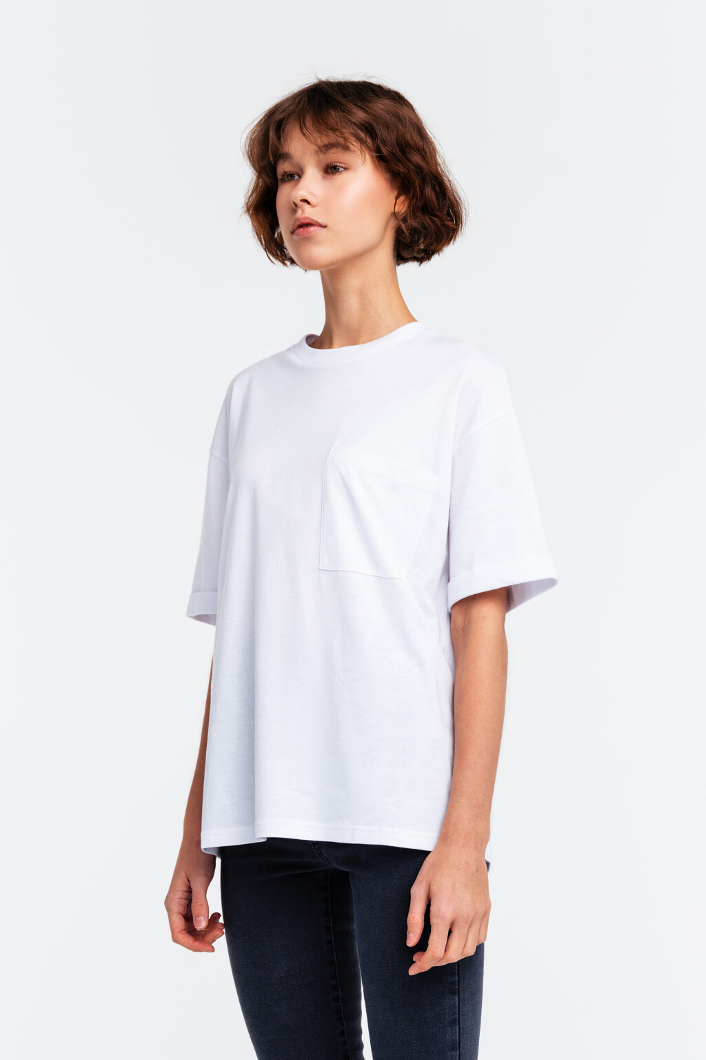 Футболка хлопковая oversize - цвет белый - 5