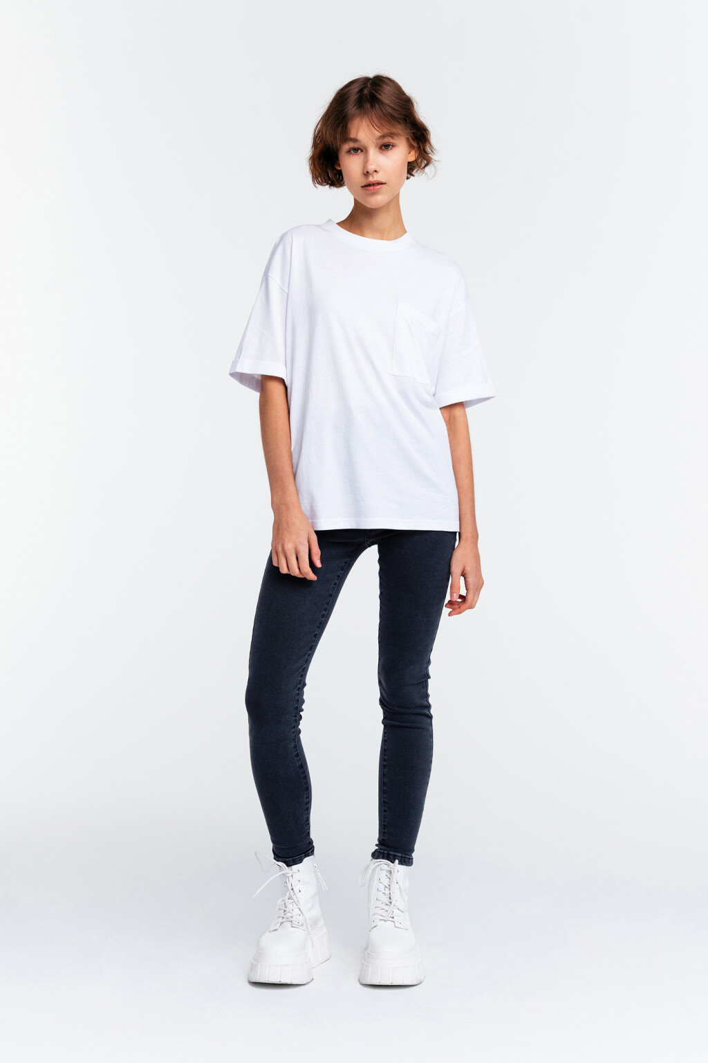 Футболка хлопковая oversize - цвет белый - 3