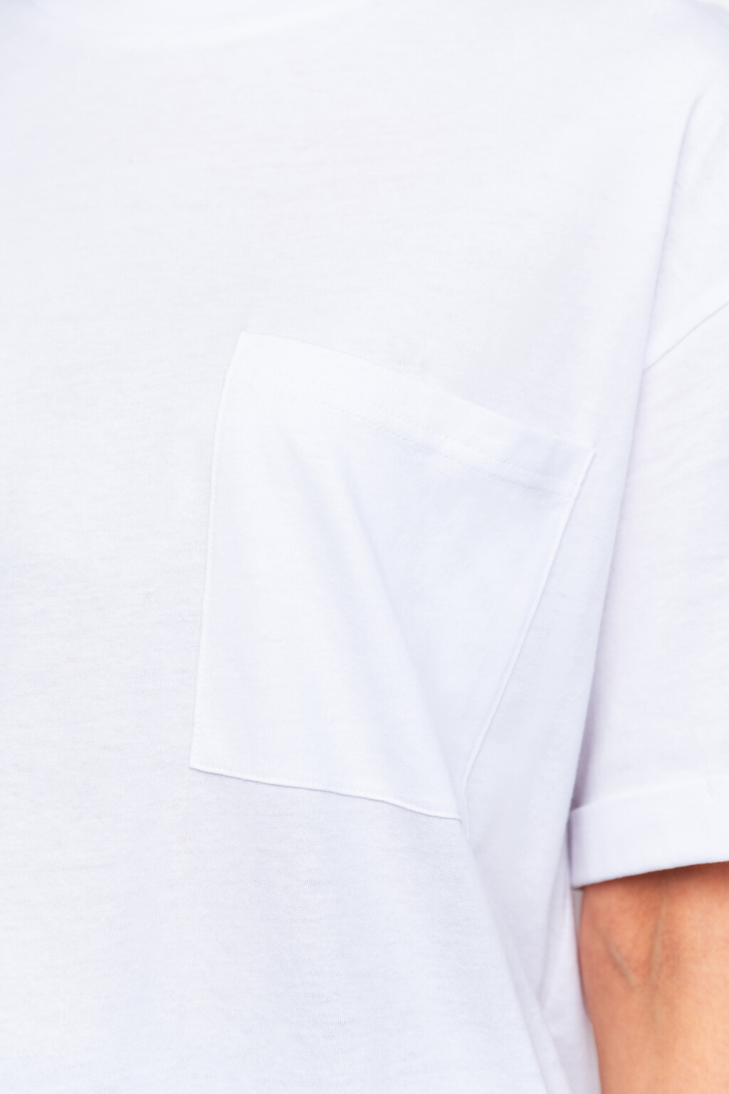 Футболка хлопковая oversize - цвет белый - 4