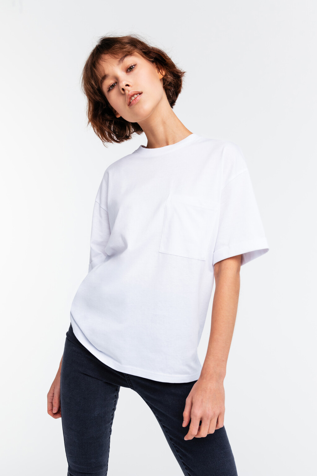 Футболка хлопковая oversize - цвет белый - 7